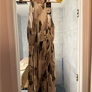 AX Paris Backless Dress - Green and Cream